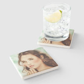 レかわいらしディエレガント・ストーン・コースター、ヴィンテージ・アート ストーンコースター (横)