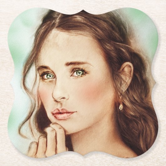 レかわいらしディ型コースター、ヴィンテージアート ペーパーコースター (正面)