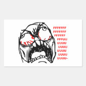 レすごいージ顔ミームRofl 長方形シール (正面)