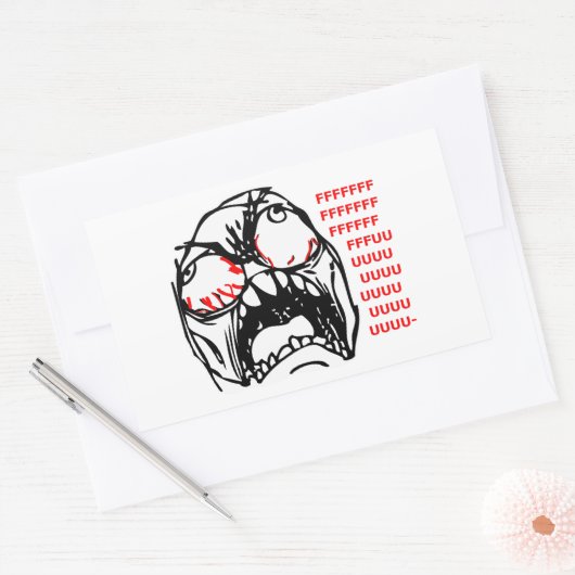 レすごいージ顔ミームRofl 長方形シール (封筒)