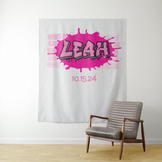 レアのグラフィティ ネーム バックドロップ フォトオップ タペストリー (インサイチュ)