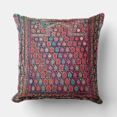 レアアンティークコーカサス東洋ラグデザイン クッション (正面)