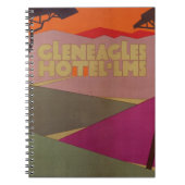 レアグレンイーグルズヴィンテージ旅行ポスター復元 ノートブック (正面)