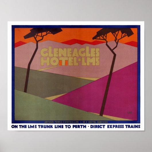 レアグレンイーグルズヴィンテージ旅行ポスター復元 ポスター (正面)