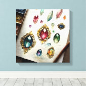 レアジェムウォーター絵画カラーのキャンバス印刷ヴィンテージ キャンバスプリント (インサイチュ (ウッドフロア))