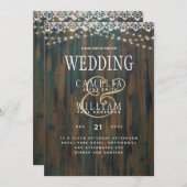 レアジー ラスティック ウッドレース ライト ウェディング 招待状 (正面/裏面)