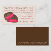 レアステーキステーキステーキハウスレストランフードシェフ 名刺 (正面/裏面)