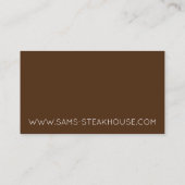 レアステーキステーキステーキハウスレストランフードシェフ 名刺 (裏面)