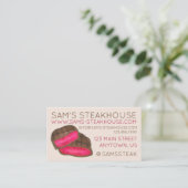 レアステーキステーキステーキハウスレストランフードシェフ 名刺 (スタンド正面)
