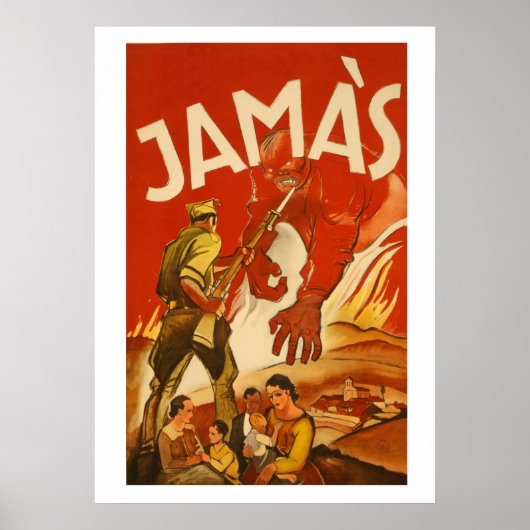 レアスペインの南北戦争ポスターJAMAS ポスター (正面)
