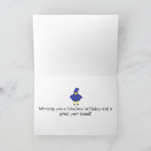 レアバードへのハッピーバースデー- Cartoon Bird カード (内部)