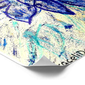 レアブルーダリアフラワー ポスター (角)