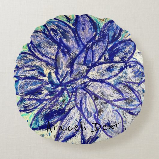 レアブルーダリア ラウンドクッション (正面)
