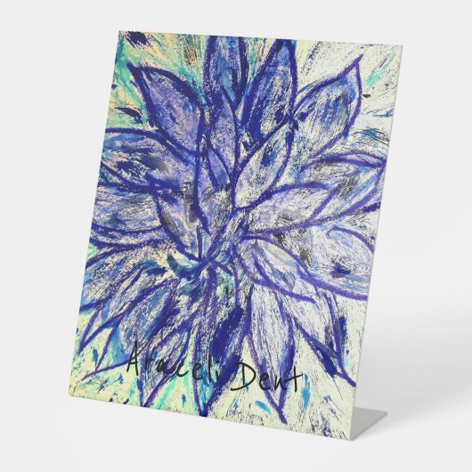 レアブルーダリア 台座サイン (正面)