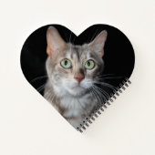 レアブルーマーブルベンガル猫写真ハート ノートブック (裏面)