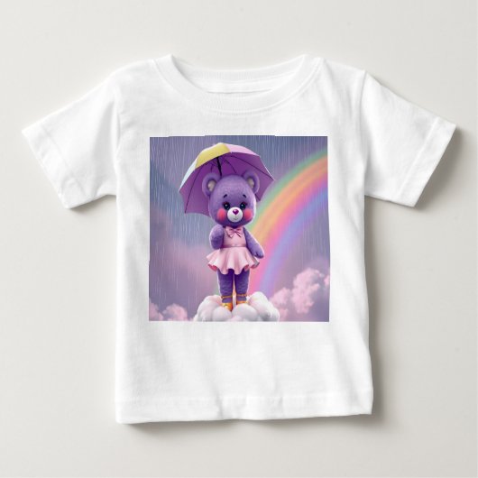 レアベア・パープル ベビーTシャツ (正面)