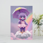 レアベア・パープル 便箋 (スタンド正面)