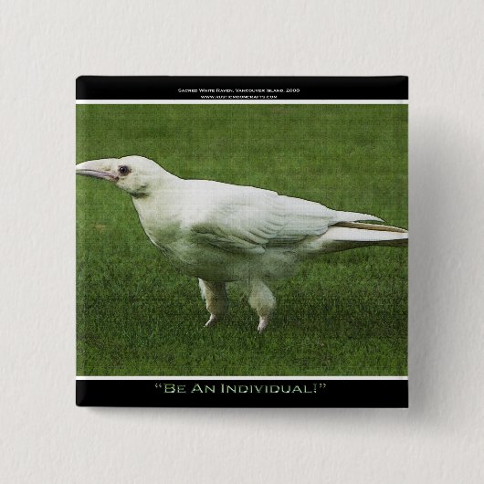 レアホワイトRavenモチベーション・ピン 缶バッジ (正面)