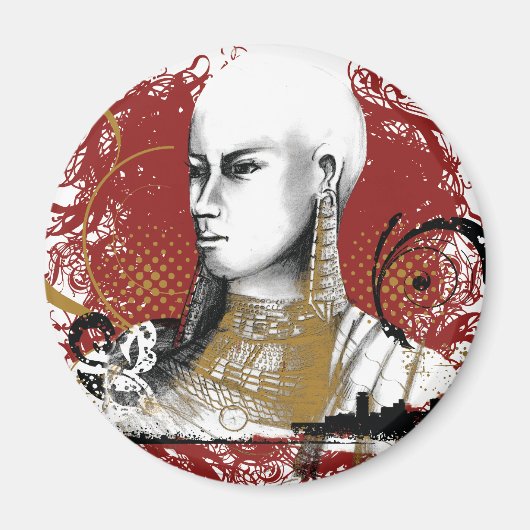 レアマサイ族の女性 マグネット (正面)