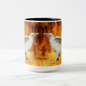 レアユニークホワイトレイヴン写真&フレイムマググ ツートーンマグカップ (中央)