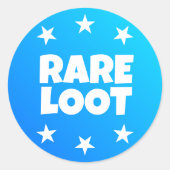 レアロットゲーマーキッズネオンブルー文字スローガン ラウンドシール (正面)