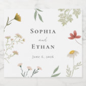 レアンダー結婚ワイルドフラワー スパークリングワインラベル (シングルラベル)