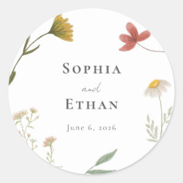 レアンダー結婚ワイルドフラワー ラウンドシール