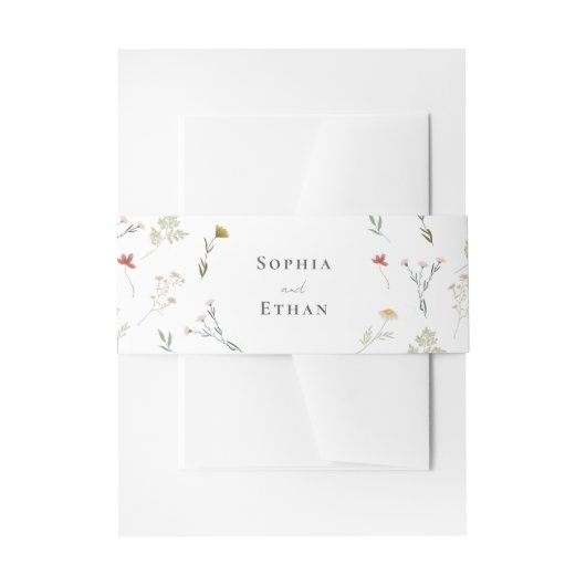 レアンダー結婚ワイルドフラワー 招待状ベリーバンド (正面例)