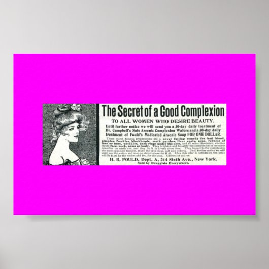 レアヴィンテージとヒ素の石鹸，女性の化粧品 ポスター (正面)