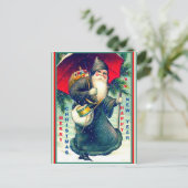 レアヴィンテージサンタと赤い傘、黒い服 ポストカード (スタンド正面)