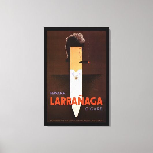 レアヴィンテージフランスのアールデコシガーマンキャンバス キャンバスプリント (正面)