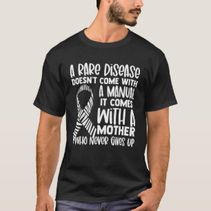 レア疾患認識度ゼブラリボンマザーネバー Tシャツ