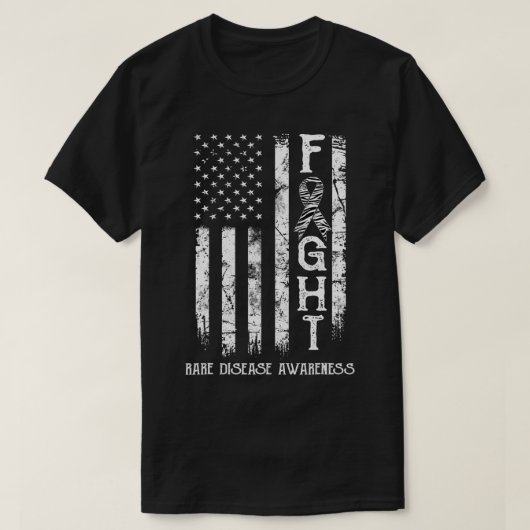 レア疾病戦士アメリカ国旗 Tシャツ (デザイン正面)