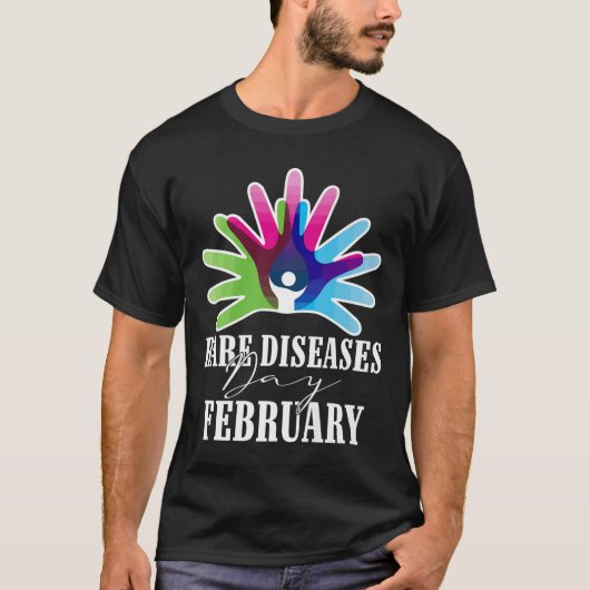 レア病の日2月レア病認識度D Tシャツ (正面)