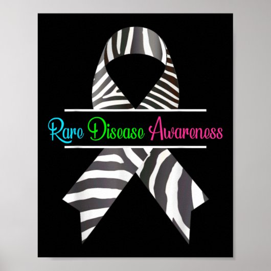 レア病認識度シャツ – Zebra Rare Disease ポスター (正面)