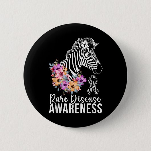 レア病認識度ゼブラレア病戦士 缶バッジ (正面)