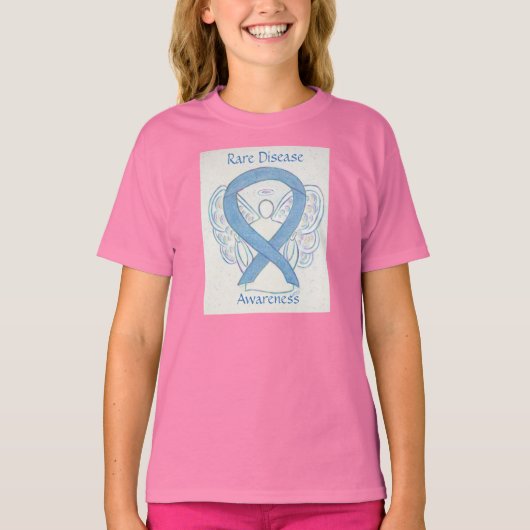 レア病認識度リボンエンジェルカスタムシャツ Tシャツ (正面)