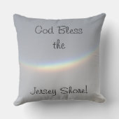 レア逆さまに微笑む顔レインボージャージーショア クッション (裏面)