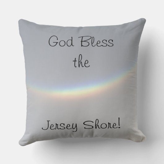 レア逆さまに微笑む顔レインボージャージーショア クッション (裏面)