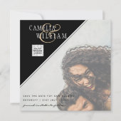 レアG フォト ウェディングQRコード RSVP セーブザデート インビテーション (正面)