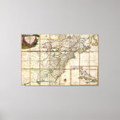 レア1779コロニアルアメリカの地図by Rene Phelippaux キャンバスプリント (正面)