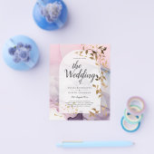 レア  インク オンブレ パープル ピンク ピンク ゴールド ウェディング チラシ (シングル)