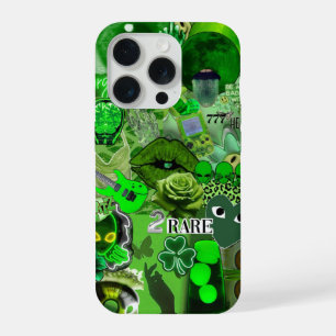 レア エナジー グリーン コラージュ – エイリアン エシテティック & ヴァイブ iPhone 15 PROケース