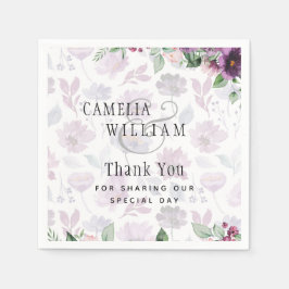 レア・ジー プラムパープル ベリー フローラル ウェディング 秋 冬 スタンダードカクテルナプキン