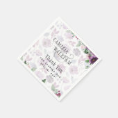 レア・ジー プラムパープル ベリー フローラル ウェディング 秋 冬 スタンダードカクテルナプキン (角)