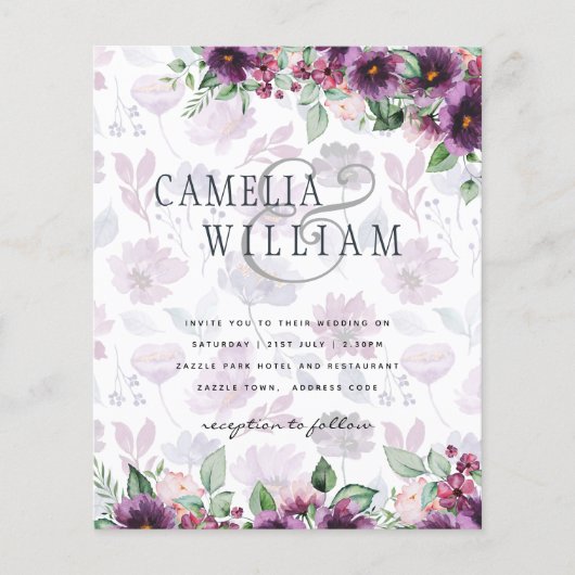 レア・ジー プラムパープル ベリー フローラル ウェディング 秋 冬 チラシ (正面)