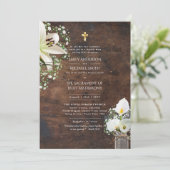 レア・ジー・ラスティック・ユリ カトリック・ウェディング・ニューシャル・マス 招待状 (スタンド正面)