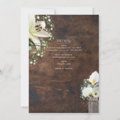 レア・ジー・ラスティック・ユリ カトリック・ウェディング・ニューシャル・マス 招待状 (裏面)