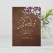 レア・G・ブラウン ベリー プラム パープル ウェディング 秋 冬 招待状 (スタンド正面)