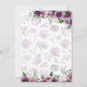レアGプラムパープルベリーフローラルウェディングオータムウィンター 招待状 (裏面)